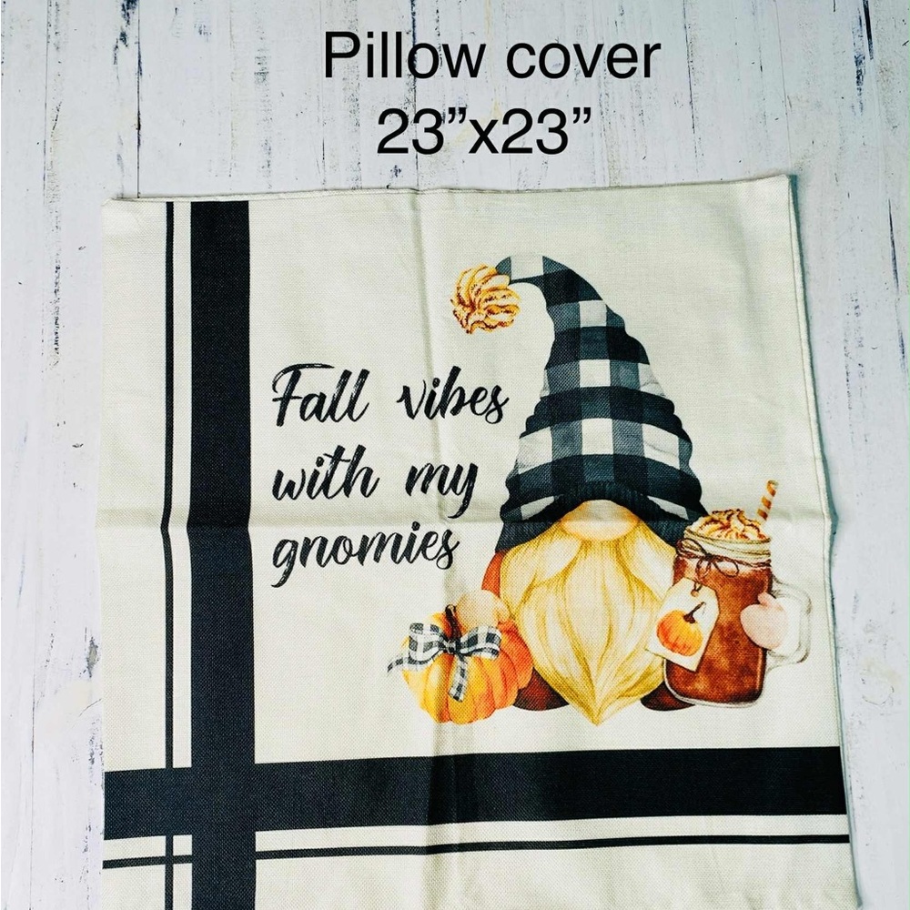 Oversized Fall Vibes Gnome Pillow Cover